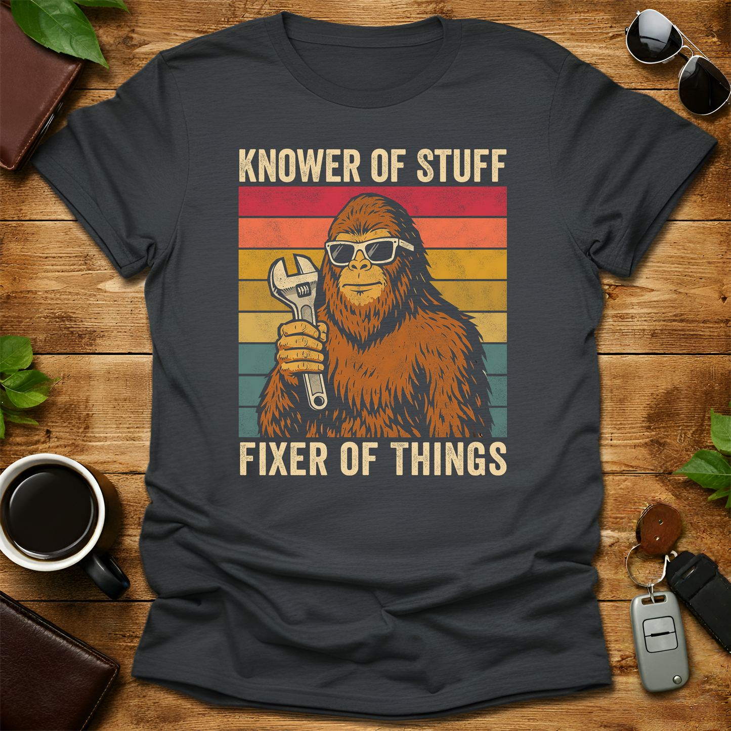 Fixer Bigfoot Dad Mechanic V4 Father's Day T-Shirt