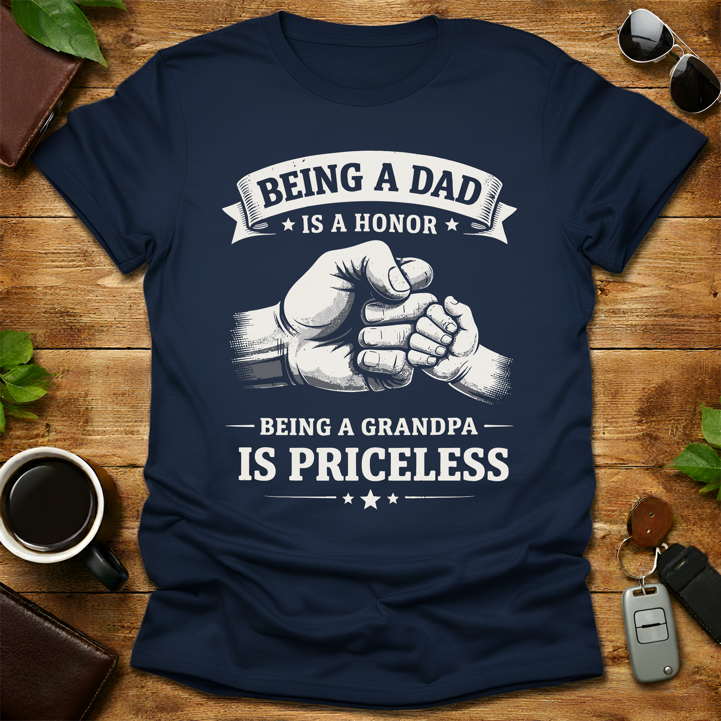 Being a dad is a Honor Papa V9 Father's Day T-Shirt