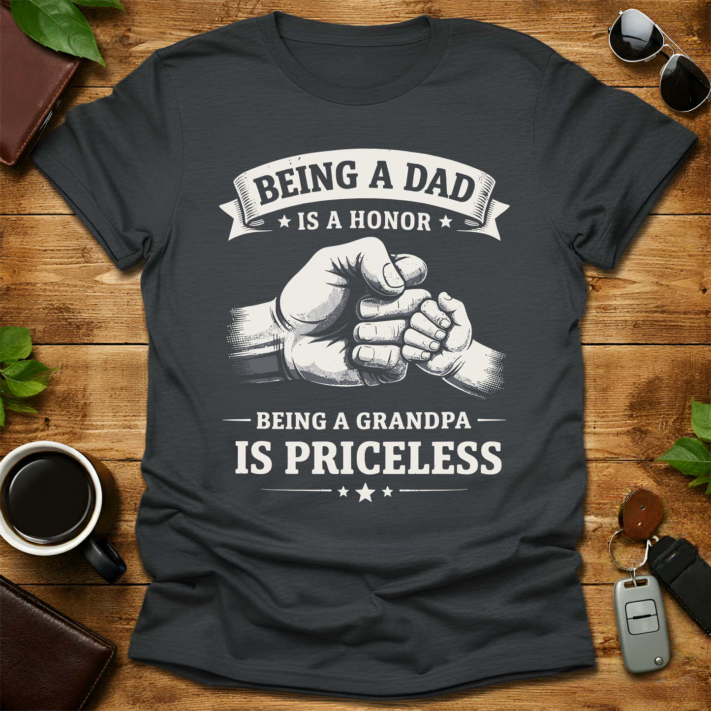 Being a dad is a Honor Papa V9 Father's Day T-Shirt